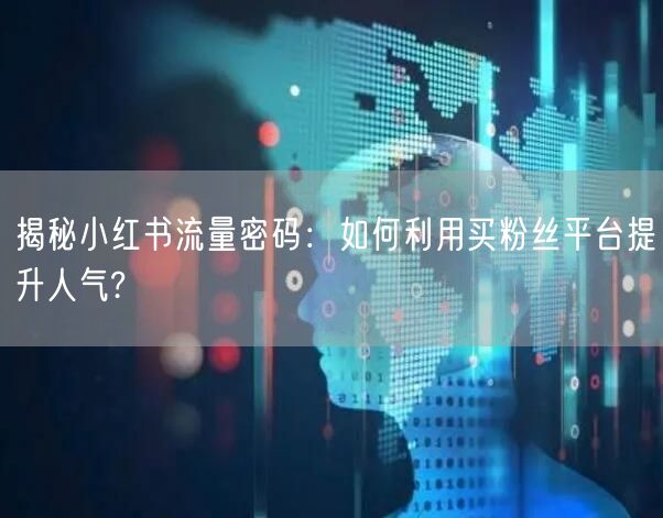 揭秘小红书流量密码：如何利用买粉丝平台提升人气?