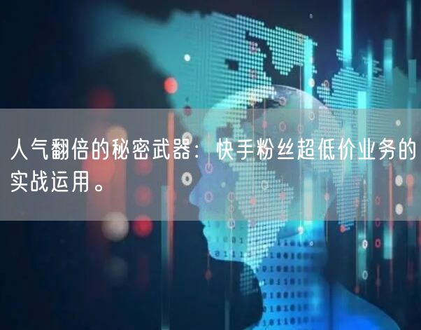 人气翻倍的秘密武器：快手粉丝超低价业务的实战运用。