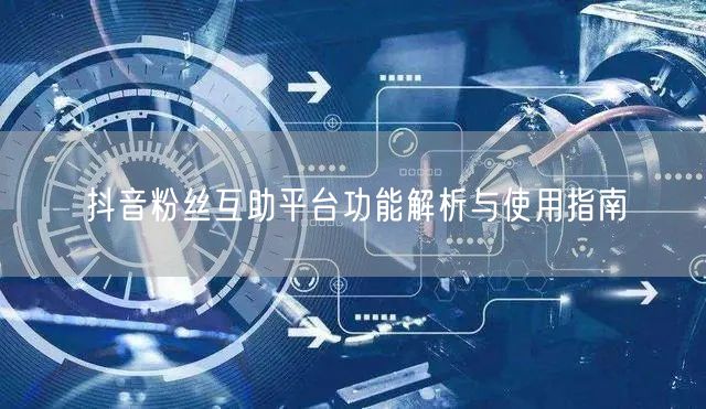 抖音粉丝互助平台功能解析与使用指南