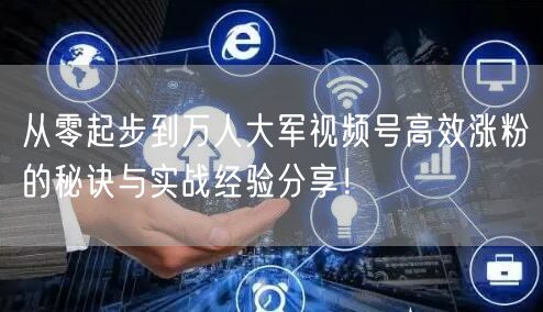 从零起步到万人大军视频号高效涨粉的秘诀与实战经验分享！