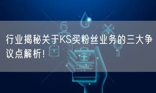 行业揭秘关于KS买粉丝业务的三大争议点解析！