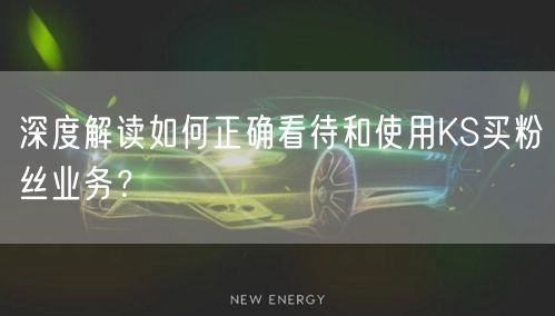 深度解读如何正确看待和使用KS买粉丝业务？