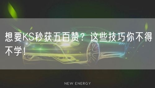 想要KS秒获五百赞？这些技巧你不得不学！