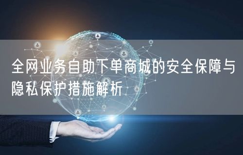 全网业务自助下单商城的安全保障与隐私保护措施解析