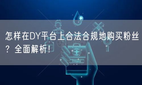 怎样在DY平台上合法合规地购买粉丝？全面解析！