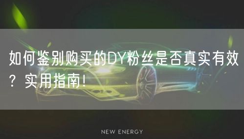 如何鉴别购买的DY粉丝是否真实有效？实用指南！