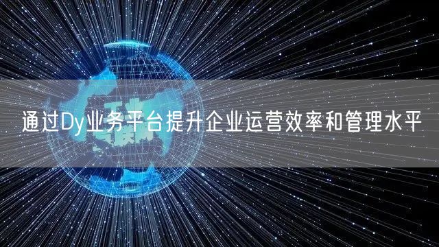 通过Dy业务平台提升企业运营效率和管理水平
