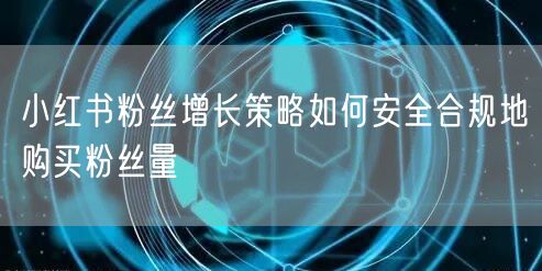 小红书粉丝增长策略如何安全合规地购买粉丝量