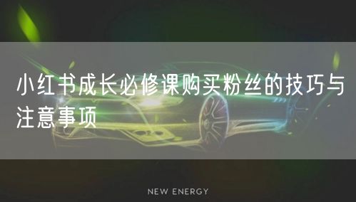 小红书成长必修课购买粉丝的技巧与注意事项