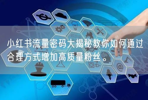 小红书流量密码大揭秘教你如何通过合理方式增加高质量粉丝。