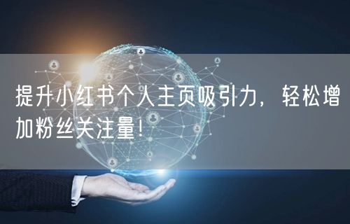 提升小红书个人主页吸引力，轻松增加粉丝关注量！
