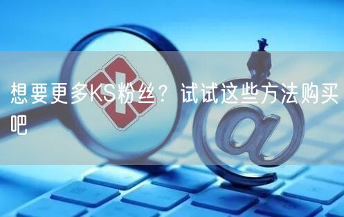想要更多KS粉丝？试试这些方法购买吧