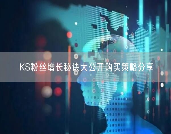 KS粉丝增长秘诀大公开购买策略分享