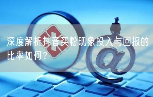深度解析抖音买粉现象投入与回报的比率如何？