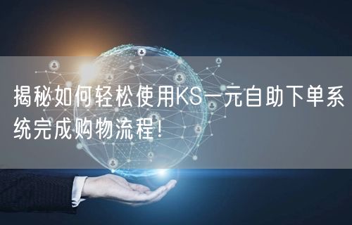 揭秘如何轻松使用KS一元自助下单系统完成购物流程！