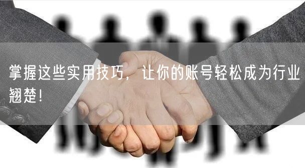 掌握这些实用技巧，让你的账号轻松成为行业翘楚！