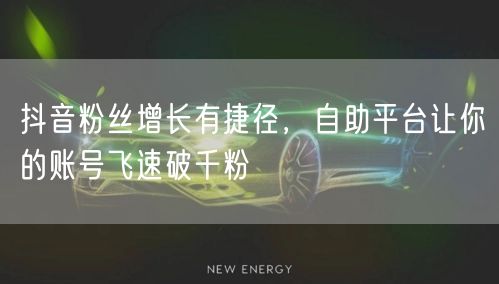 抖音粉丝增长有捷径，自助平台让你的账号飞速破千粉