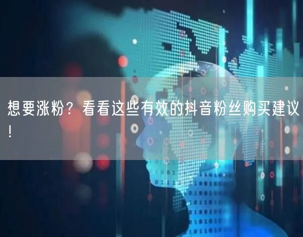 想要涨粉？看看这些有效的抖音粉丝购买建议！