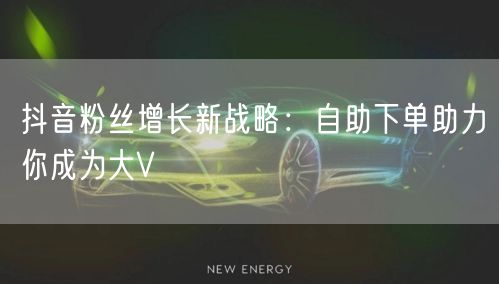 抖音粉丝增长新战略：自助下单助力你成为大V