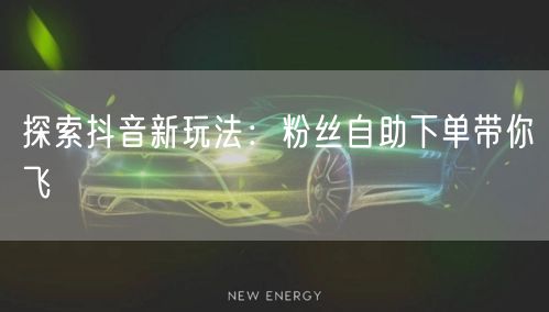 探索抖音新玩法：粉丝自助下单带你飞