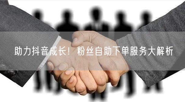 助力抖音成长！粉丝自助下单服务大解析