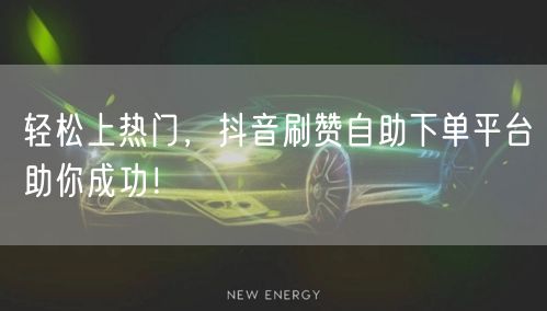 轻松上热门，抖音刷赞自助下单平台助你成功！