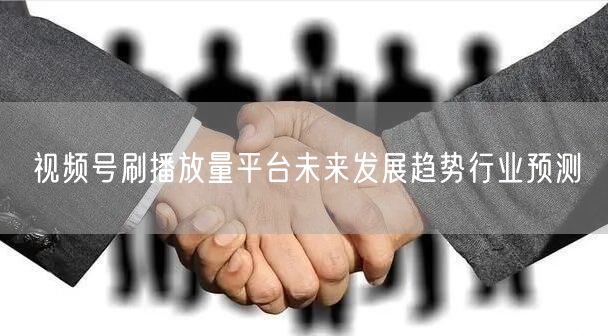 视频号刷播放量平台未来发展趋势行业预测