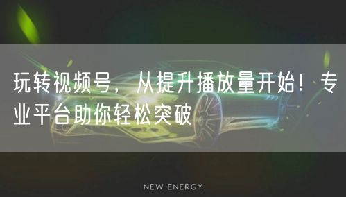 玩转视频号，从提升播放量开始！专业平台助你轻松突破