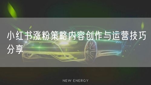 小红书涨粉策略内容创作与运营技巧分享