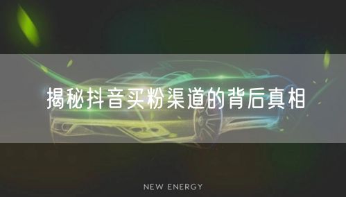 揭秘抖音买粉渠道的背后真相