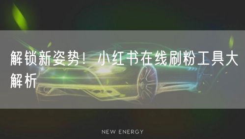 解锁新姿势！小红书在线刷粉工具大解析