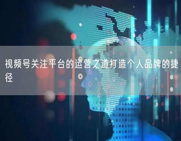 视频号关注平台的运营之道打造个人品牌的捷径