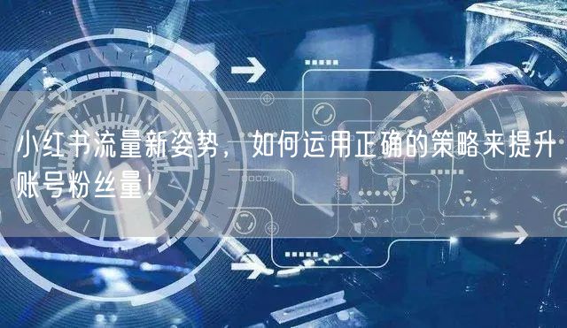 小红书流量新姿势，如何运用正确的策略来提升账号粉丝量！