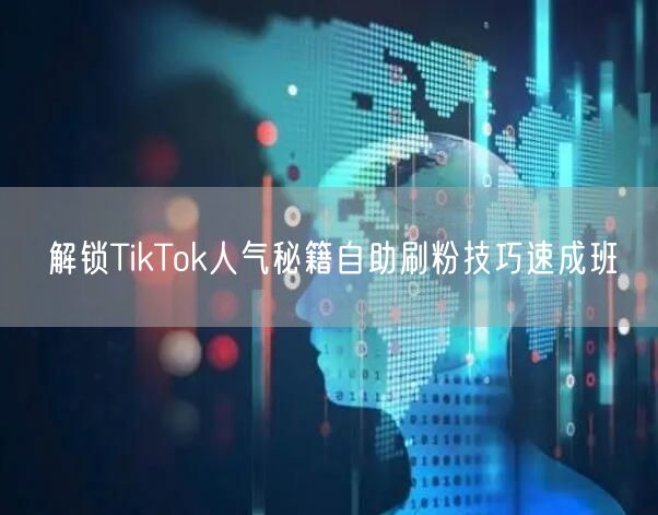 解锁TikTok人气秘籍自助刷粉技巧速成班