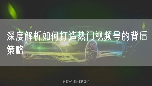 深度解析如何打造热门视频号的背后策略