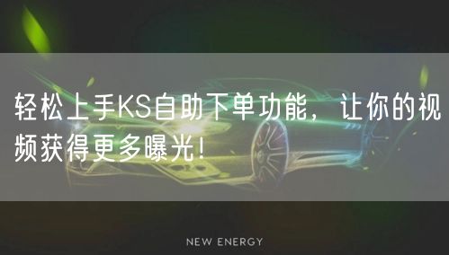 轻松上手KS自助下单功能，让你的视频获得更多曝光！
