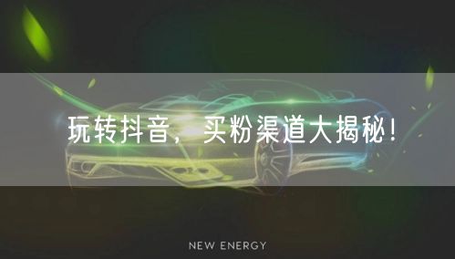 玩转抖音，买粉渠道大揭秘！