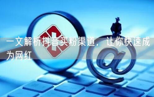 一文解析抖音买粉渠道，让你快速成为网红