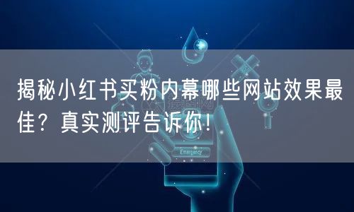揭秘小红书买粉内幕哪些网站效果最佳？真实测评告诉你！