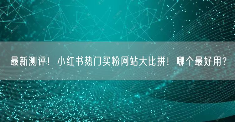 最新测评！小红书热门买粉网站大比拼！哪个最好用？