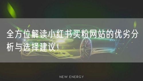 全方位解读小红书买粉网站的优劣分析与选择建议！