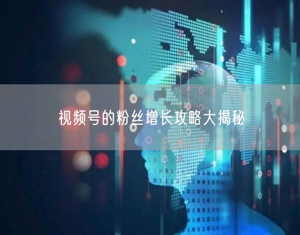 视频号的粉丝增长攻略大揭秘