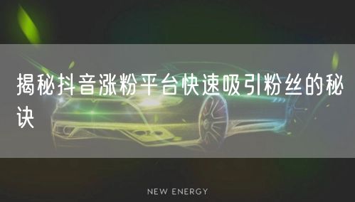 揭秘抖音涨粉平台快速吸引粉丝的秘诀