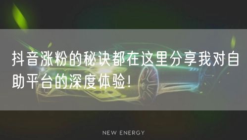 抖音涨粉的秘诀都在这里分享我对自助平台的深度体验！