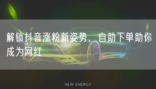 解锁抖音涨粉新姿势，自助下单助你成为网红