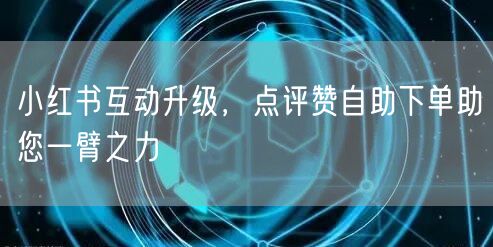 小红书互动升级，点评赞自助下单助您一臂之力