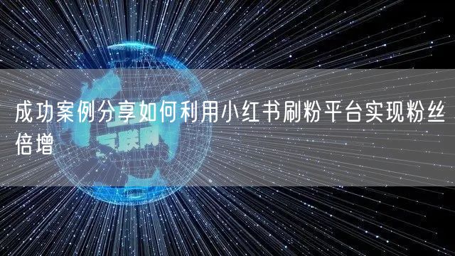 成功案例分享如何利用小红书刷粉平台实现粉丝倍增