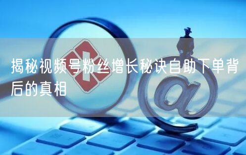 揭秘视频号粉丝增长秘诀自助下单背后的真相