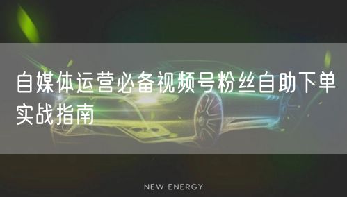 自媒体运营必备视频号粉丝自助下单实战指南