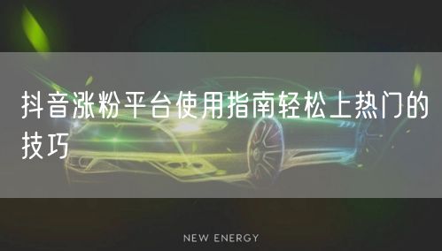 抖音涨粉平台使用指南轻松上热门的技巧